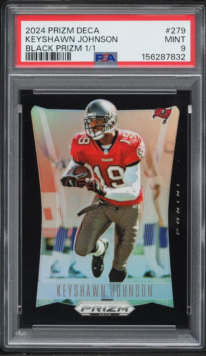 2024 Panini Prizm Deca Black Keyshawn Johnson 1/1 #279 PSA 9 MINT