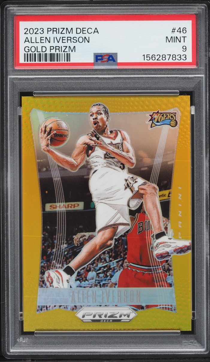 2023 Panini Prizm Deca Gold Allen Iverson /10 #46 PSA 9 MINT