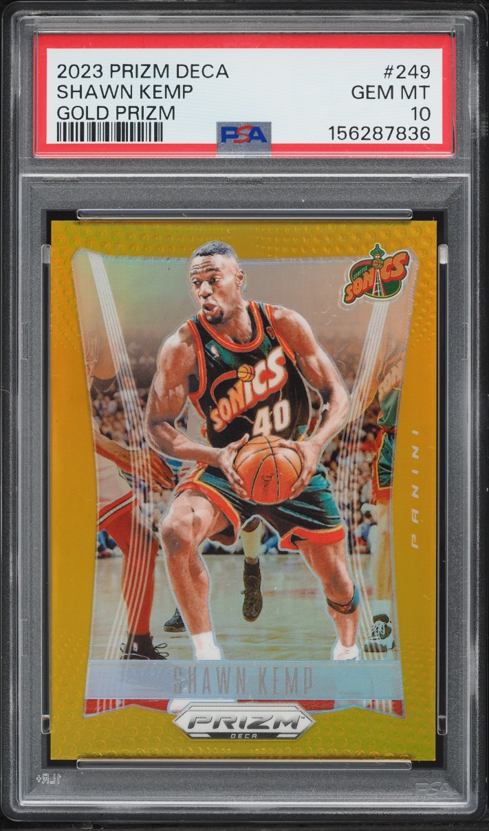 2023 Panini Prizm Deca Gold Shawn Kemp /10 #249 PSA 10 GEM MINT