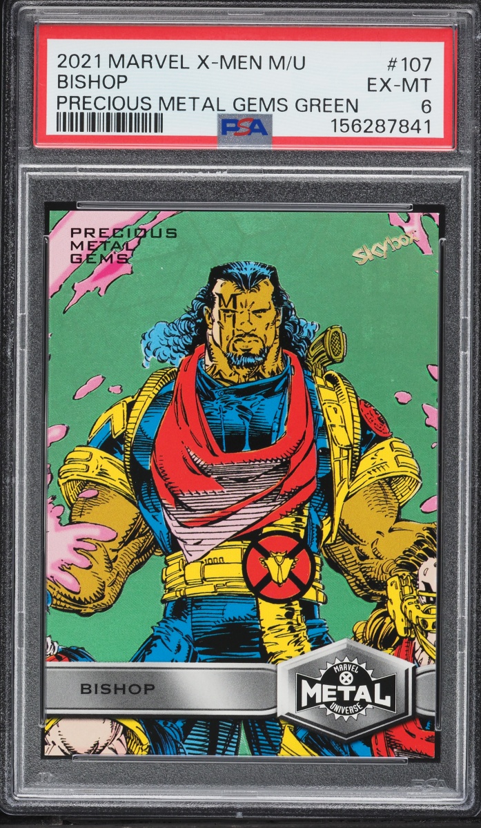 2021 Upper Deck Marvel X-Men Metal Universe Precious Metal Gems PMG Green Bishop #107 PSA 6
