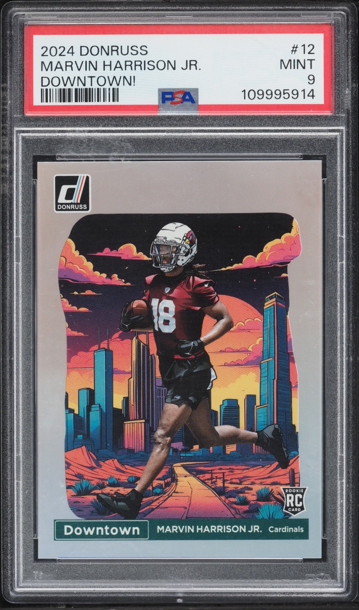 2024 Donruss Downtown! Marvin Harrison Jr. ROOKIE #12 PSA 9 MINT