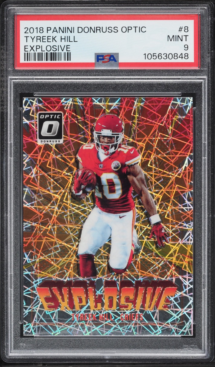 2018 Donruss Optic Explosive Tyreek Hill #8 PSA 9 MINT