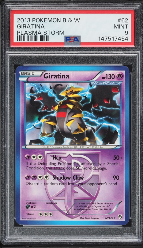 2013 Pokemon Black & White Plasma Storm Giratina #62 PSA 9 MINT