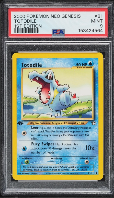 2000 Pokemon Neo Genesis 1st Edition Totodile #81 PSA 9 MINT