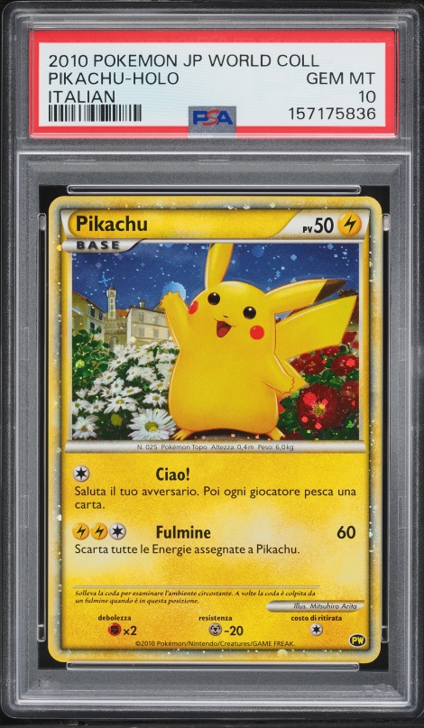 2010 Pokemon German Pikachu World Promo Holo Pikachu PSA 10 GEM