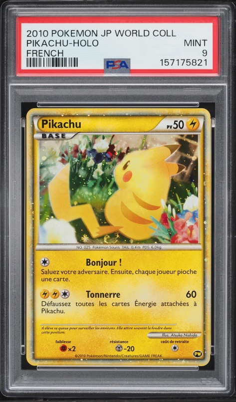 2010 Pokemon French World Collection Promo Holo Pikachu PSA 10 GEM