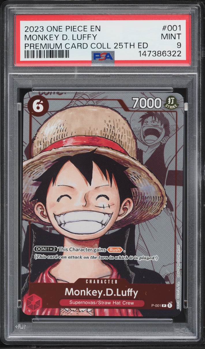 2023 One Piece Promo Premium 25th Anniversary Manga Art Monkey D. Luffy #P-001 PSA 9 MINT