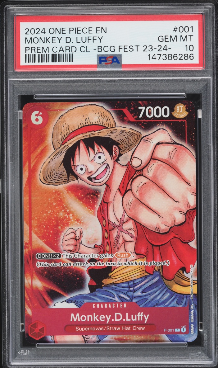 2024 One Piece Promo Premium Bandai Card Games Fest Monkey D. Luffy #P-001 PSA 10 GEM MINT