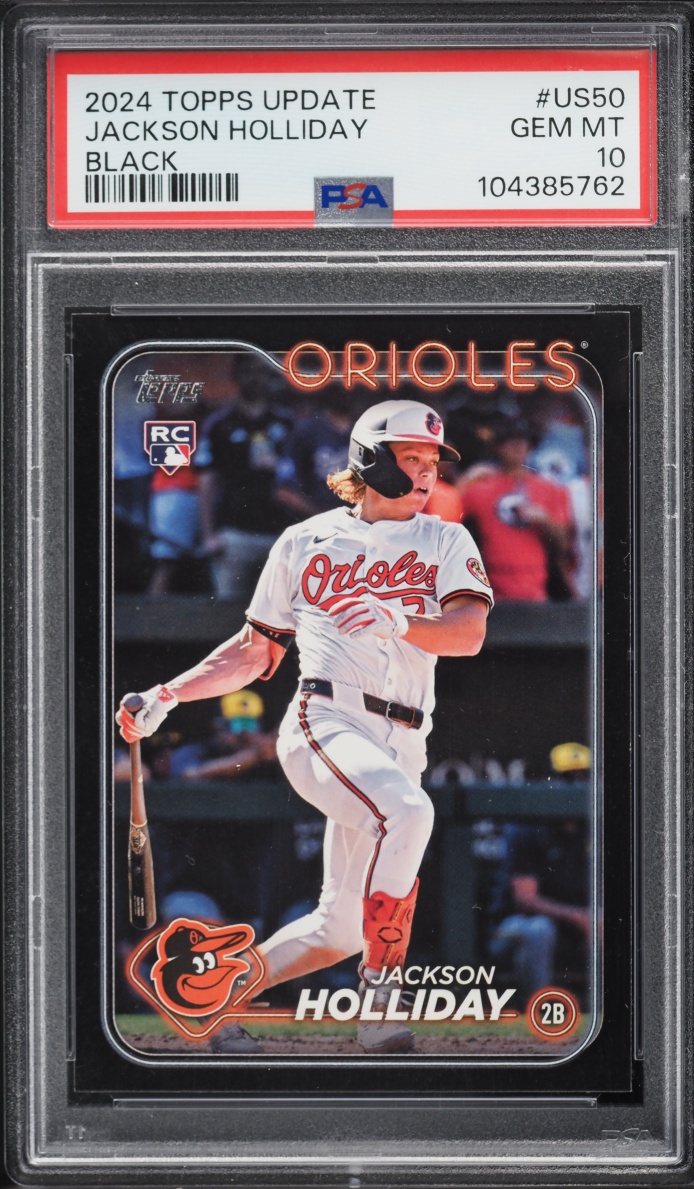 2024 Topps Update Black Jackson Holliday ROOKIE /74 #US50 PSA 10 GEM MINT