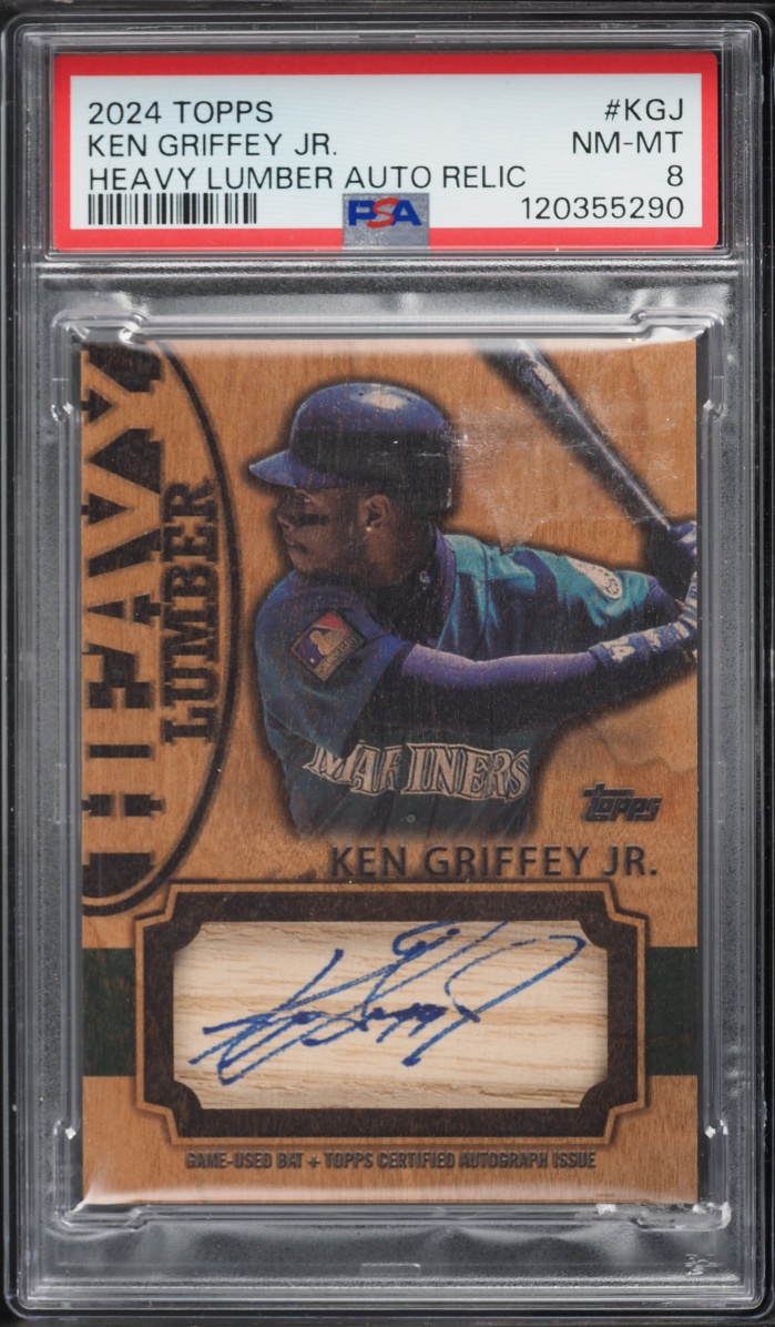 2024 Topps Heavy Lumber Relic Ken Griffey Jr. RELIC AUTO /25 #KGJ PSA 8 NM-MT