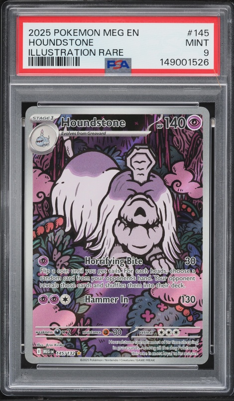 2025 Pokemon Mega Evolution IR Houndstone #145 PSA 9 MINT