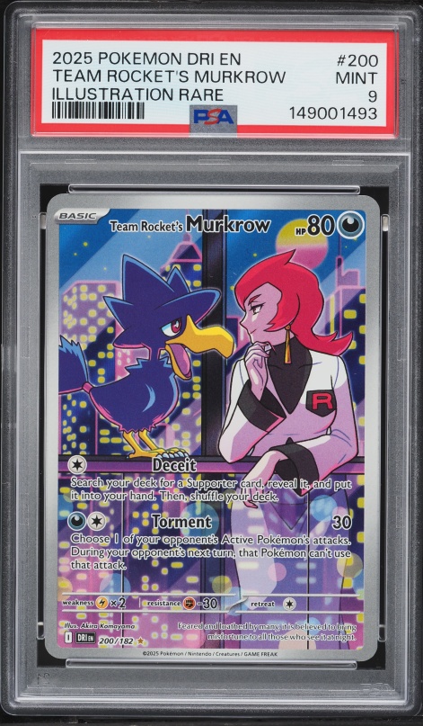 2025 Pokemon Scarlet & Violet Destined Rivals IR Team Rocket's Murkrow #200 PSA 9 MINT