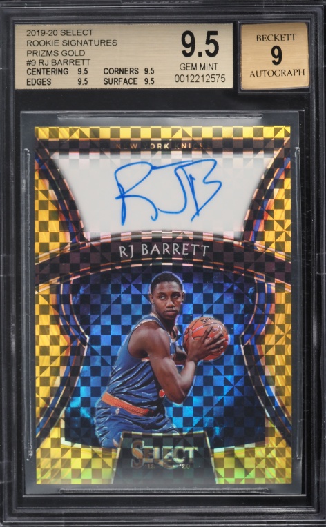 2019 Panini Contenders Optic Gold RJ Barrett ROOKIE AUTO 1/10 #113