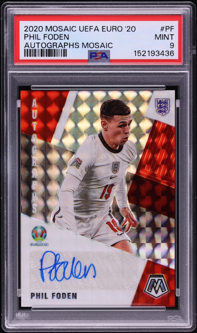 2020 Panini Mosaic UEFA Euro Phil Foden AUTO #AM-PF PSA 9 MINT