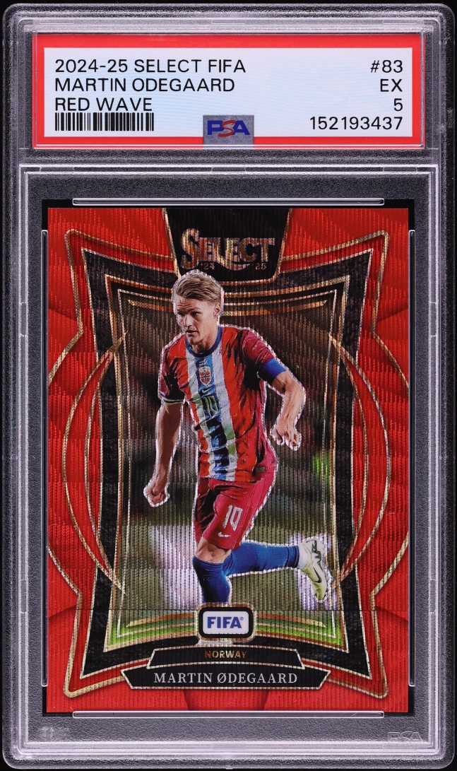 2024 Select FIFA Terrace Red Wave Martin Odegaard /59 #83 PSA 5 EX