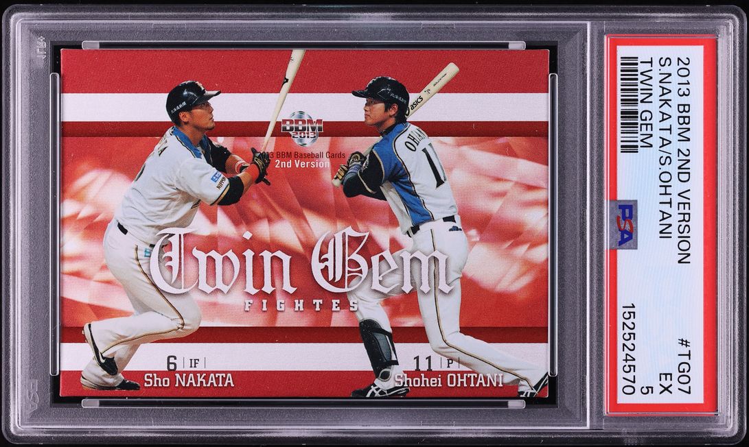 2013 BBM 2nd Version Twin Gem Sho Nakata Shohei Ohtani ROOKIE #TG07 PSA 5 EX