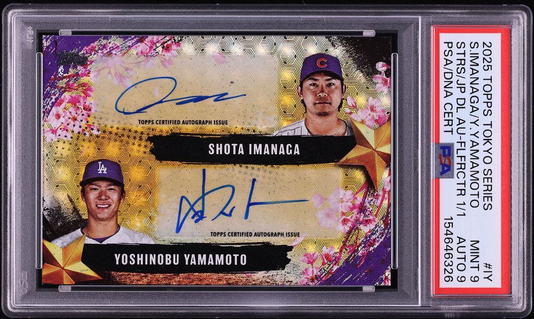 2025 Topps Tokyo Stars Japan Foilfractor Shota Imanaga Yoshinobu Yamamoto AUTO DNA 9 1/1 PSA 9