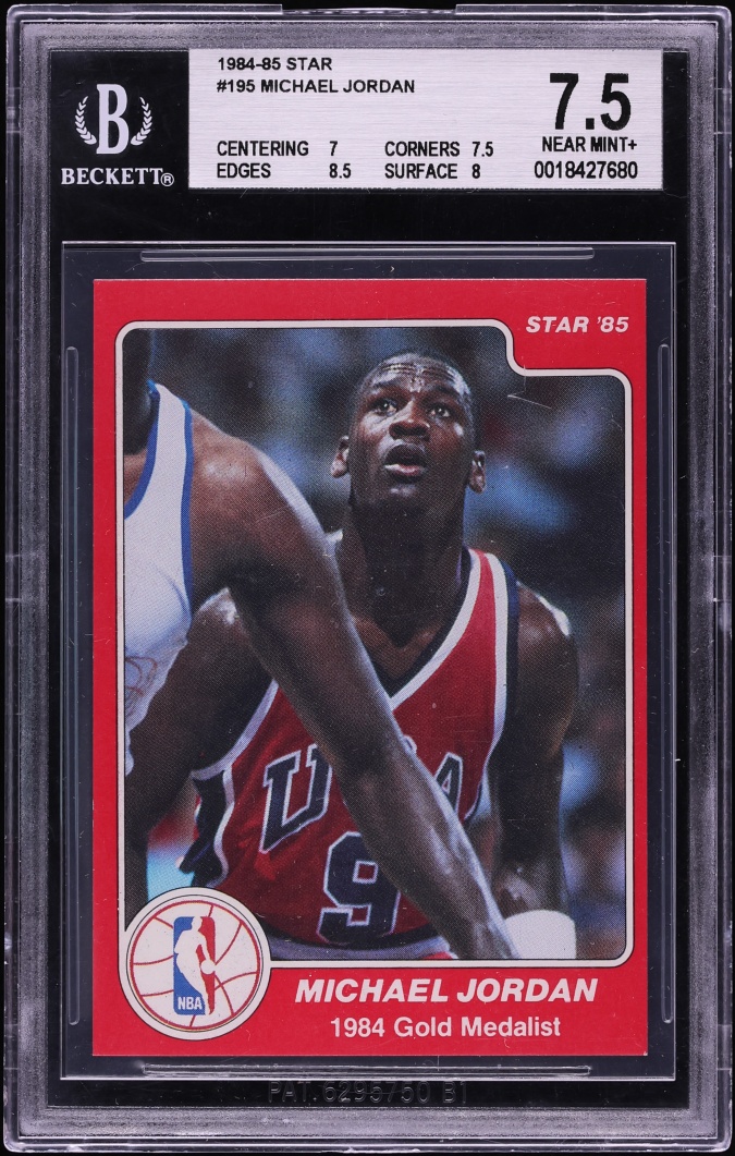 1984 Star Basketball Michael Jordan ROOKIE #195 BGS 7.5 NRMT+