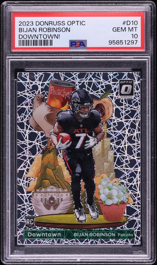 2023 Donruss Optic Downtown! Bijan Robinson ROOKIE #D-10 PSA 10 GEM MINT