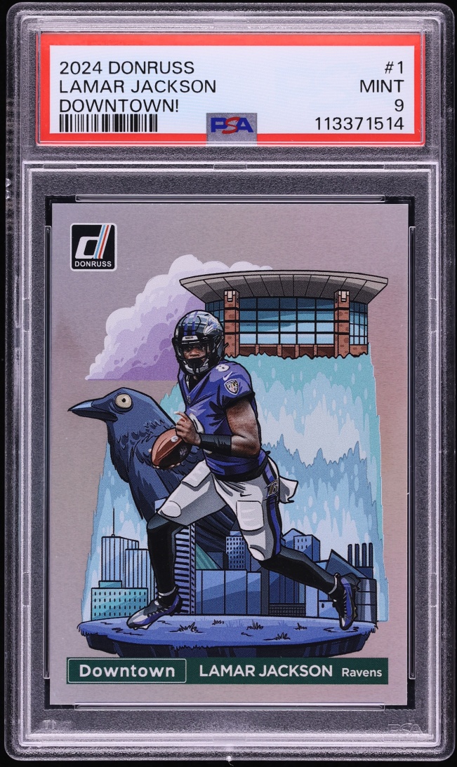 2024 Donruss Downtown Lamar Jackson #1 PSA 9 MINT