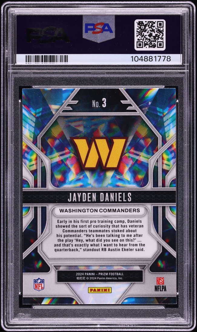 2024 Panini Prizm Prizmatic Jayden Daniels ROOKIE #3 PSA 10 GEM MINT