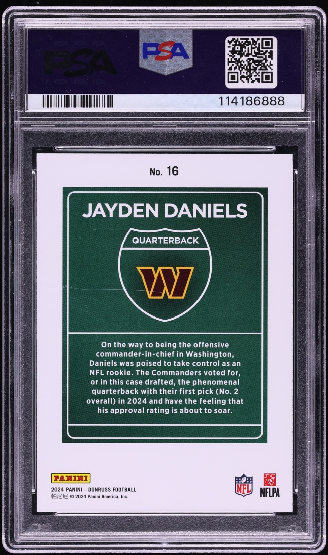 2024 Donruss Downtown Jayden Daniels ROOKIE #16 PSA 9 MINT