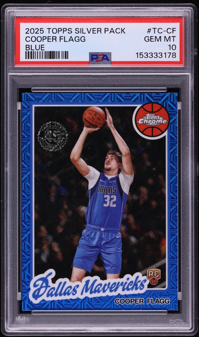 2025 Topps Chrome Silver Pack '80 Blue Cooper Flagg ROOKIE /150 #TC-CF PSA 10 GEM MINT
