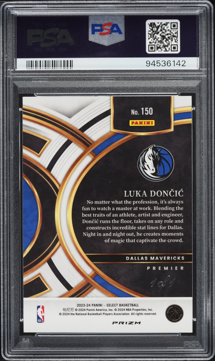 2023 Select Premier Black Snakeskin Pulsar FOTL Luka Doncic 1/1 #150 PSA 10 GEM MINT