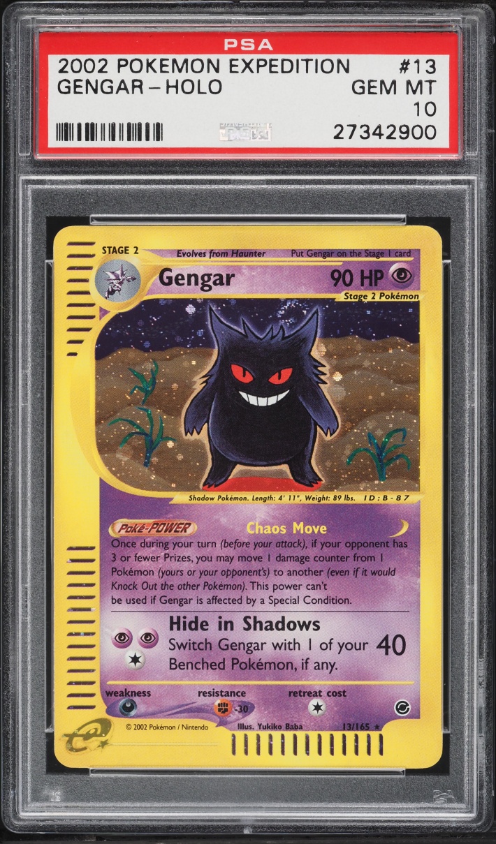 2002 Pokemon Expedition Holo Gengar #13 PSA 10 GEM MINT