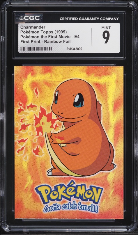 1999 Pokemon Base Set Shadowless 1st Edition Charmander #46 PSA 9