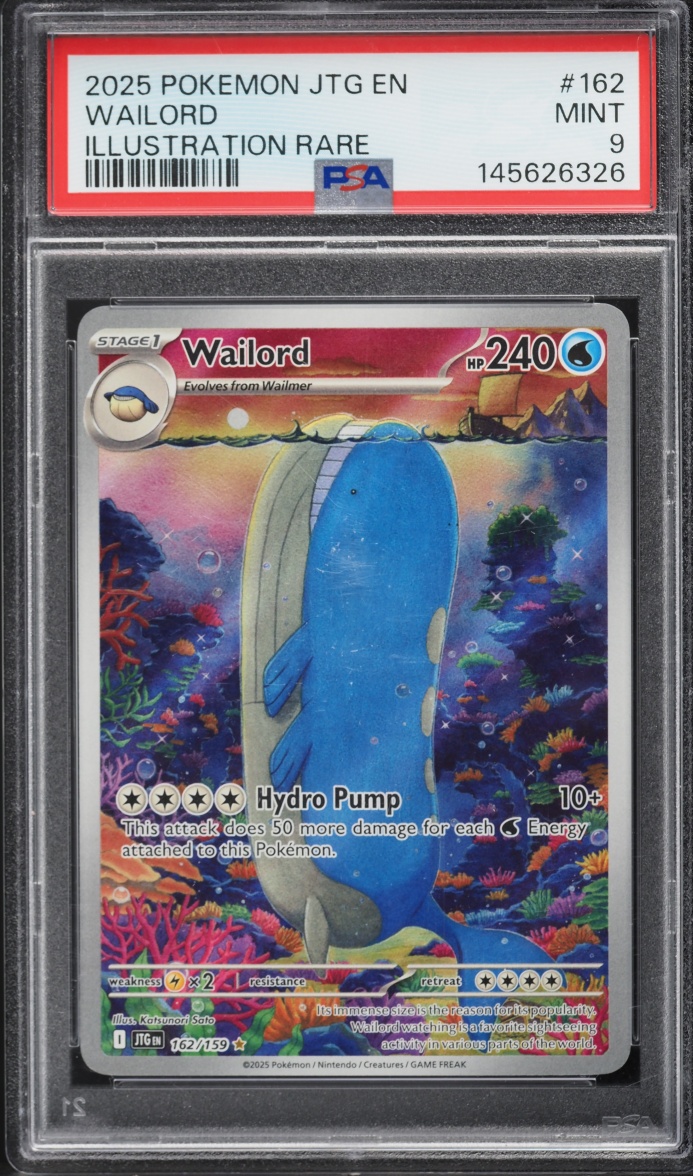 2025 Pokemon Scarlet & Violet Journey Together IR Wailord #162 PSA 9 MINT