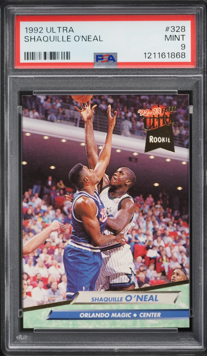 1992 Ultra Basketball Shaquille O'Neal ROOKIE #328 PSA 9 MINT