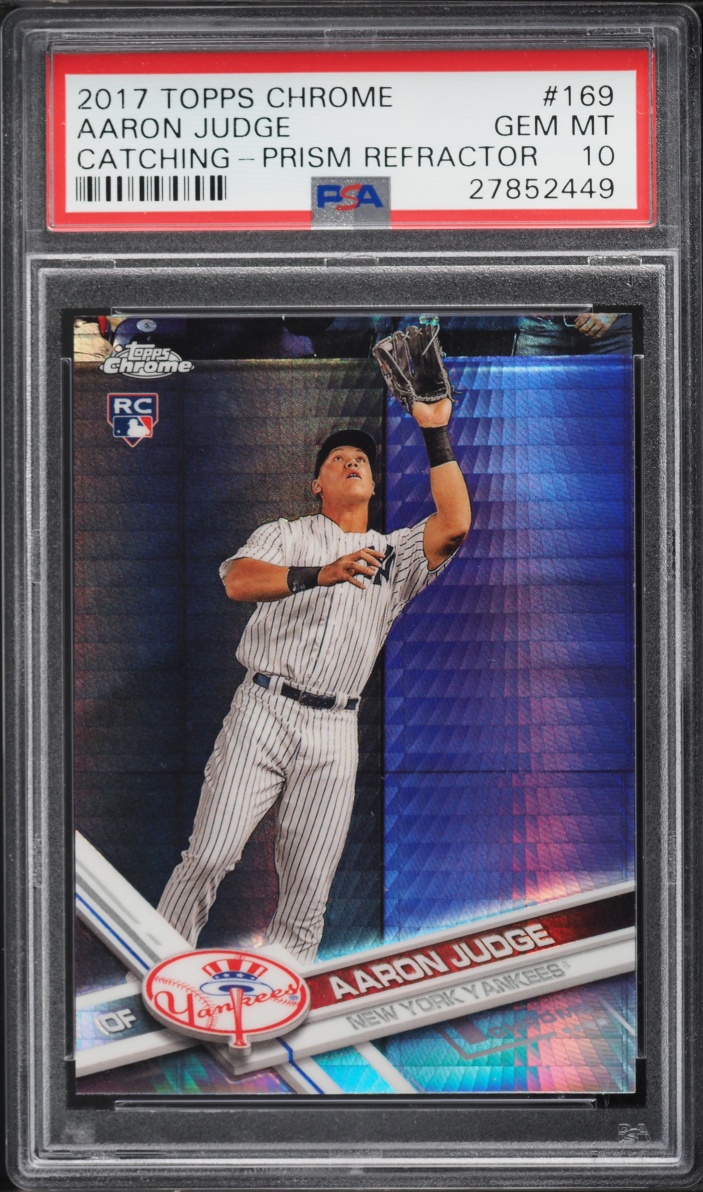 2017 Topps Chrome Prism Refractor Aaron Judge ROOKIE #169 PSA 10 GEM MINT