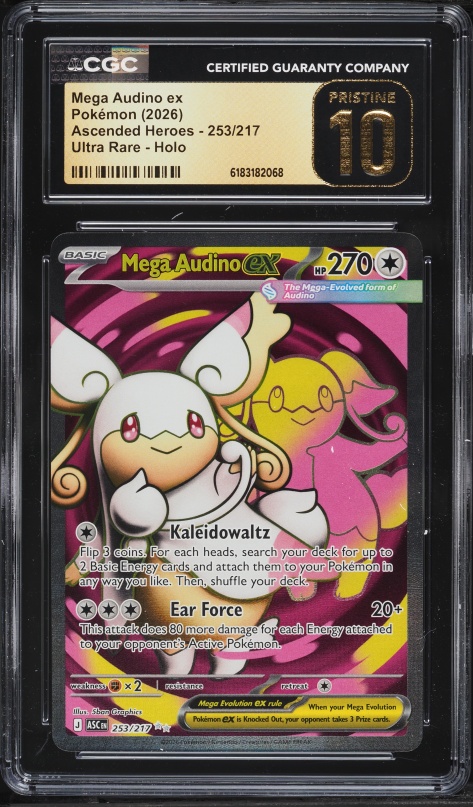 2026 Pokemon Mega Evolution Ascended Heroes Full Art Mega Audino EX #253 CGC 10 PRISTINE