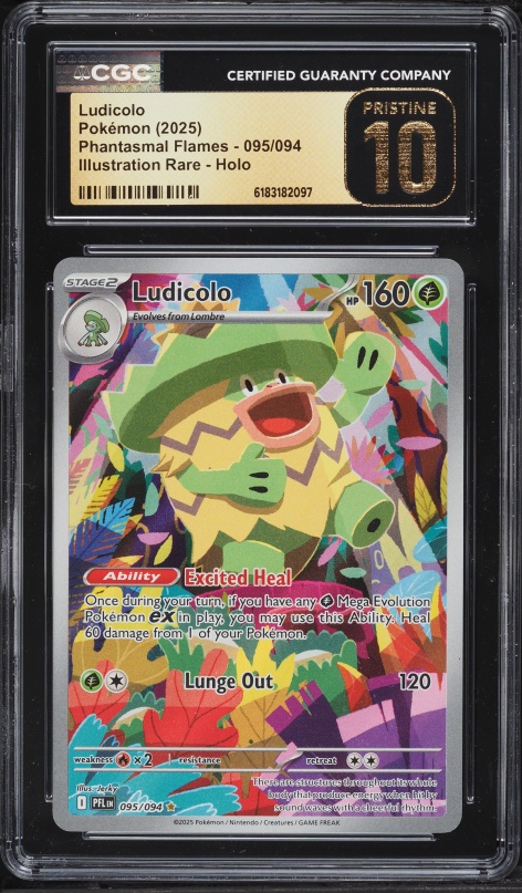 2025 Pokemon Mega Evolution Phantasmal Flames IR Ludicolo #95 CGC 10 PRISTINE