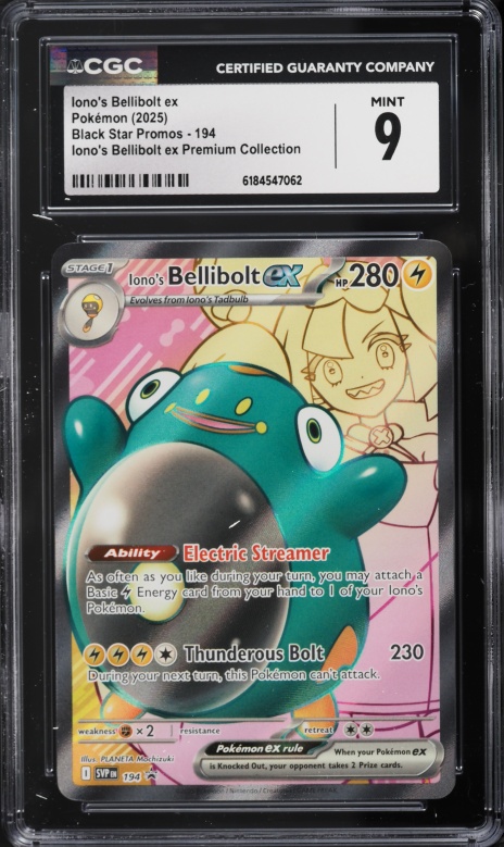 2025 Pokemon SV Promo Premium Collection Full Art Iono's Bellibolt Ex #194 CGC 9 MINT