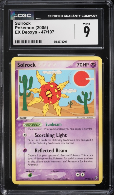 2005 Pokemon EX Deoxys Solrock #47 CGC 9 MINT