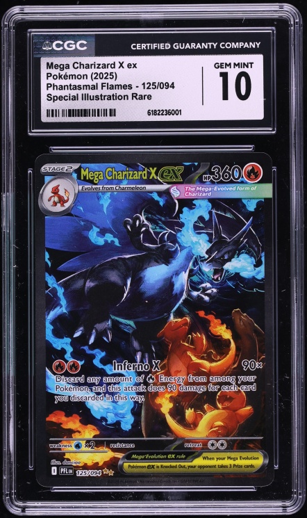 2025 Pokemon Mega Evolution Phantasmal Flames SIR Mega Charizard X ex #125 CGC 10 GEM MINT