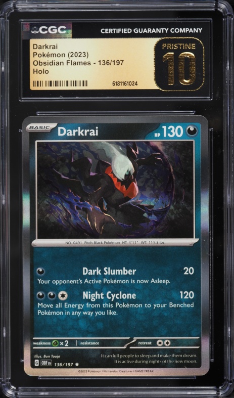 2023 Pokemon Scarlet & Violet Obsidian Flames Holo Darkrai #136 CGC 10 PRISTINE