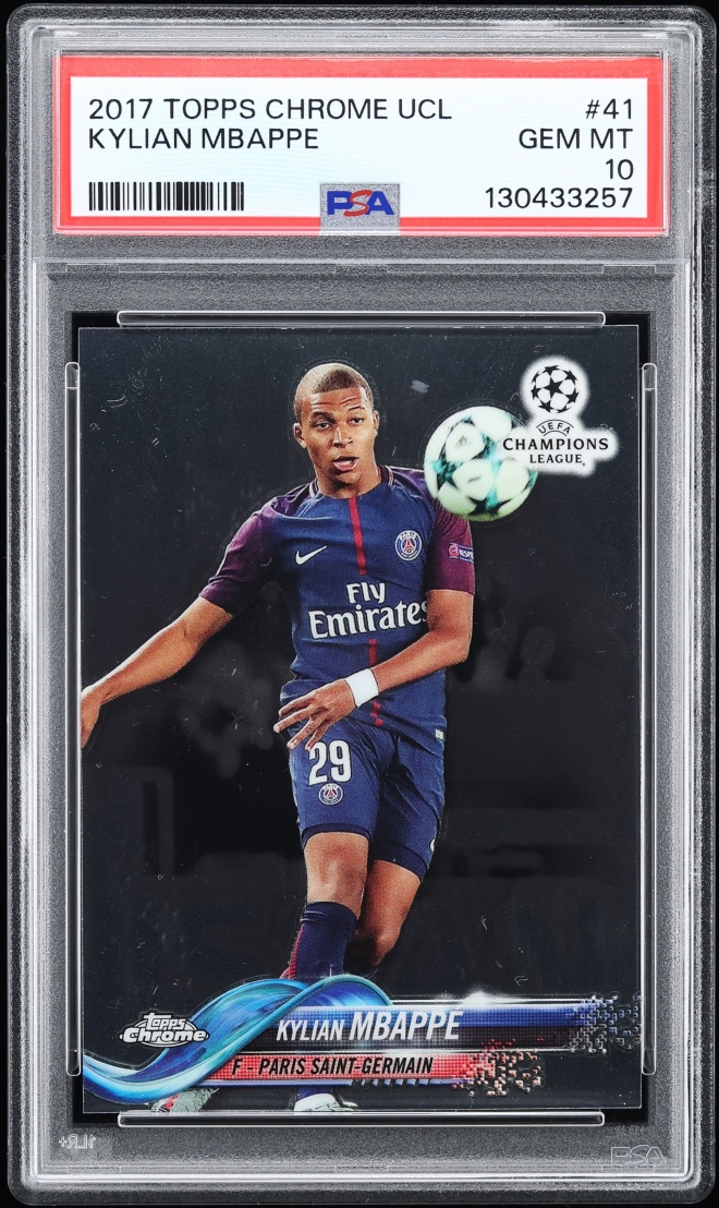 2017 Topps Chrome UEFA Champions League Kylian Mbappe #41 PSA 10 GEM MINT