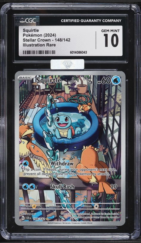 2024 Pokemon Scarlet & Violet Stellar Crown IR Squirtle #148 MBA CGC 10 GEM MINT