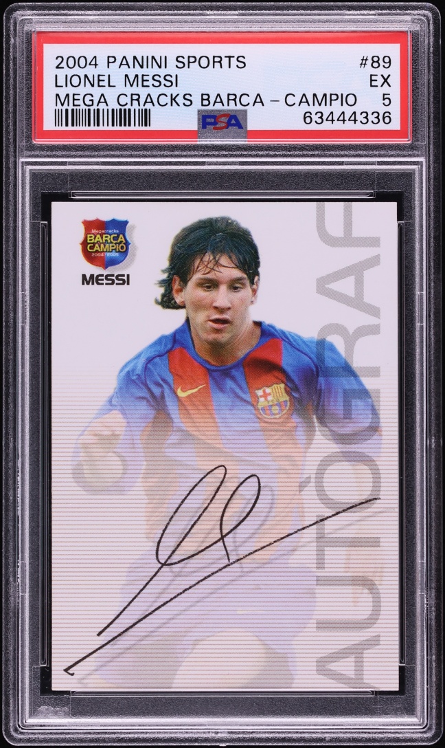 2004 Panini Sports Mega Cracks Barca Campio Lionel Messi ROOKIE #89 PSA 5 EX
