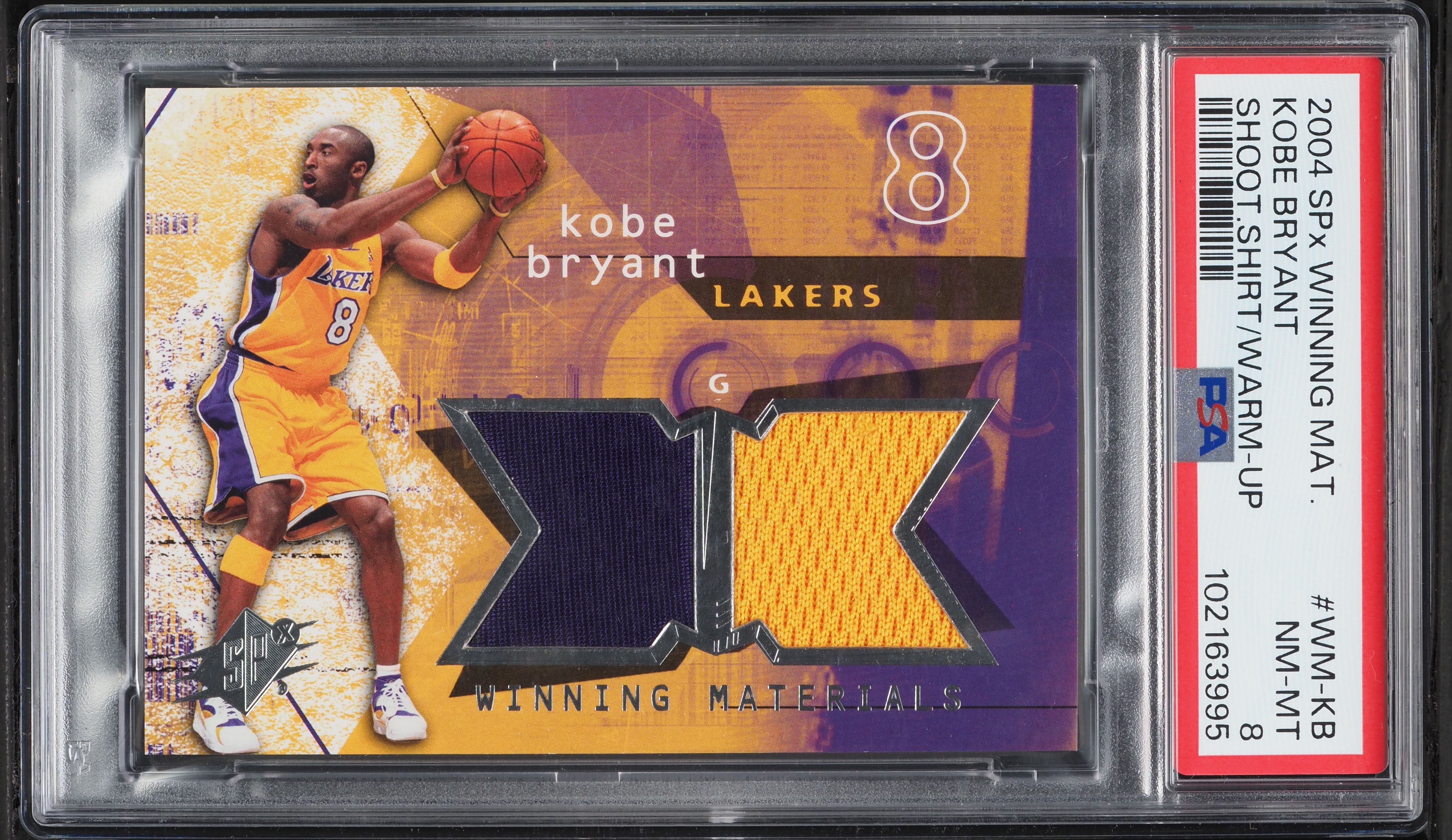 2004 SPx Winning Materials Kobe Bryant PATCH #WM-KB PSA 8 NM-MT on