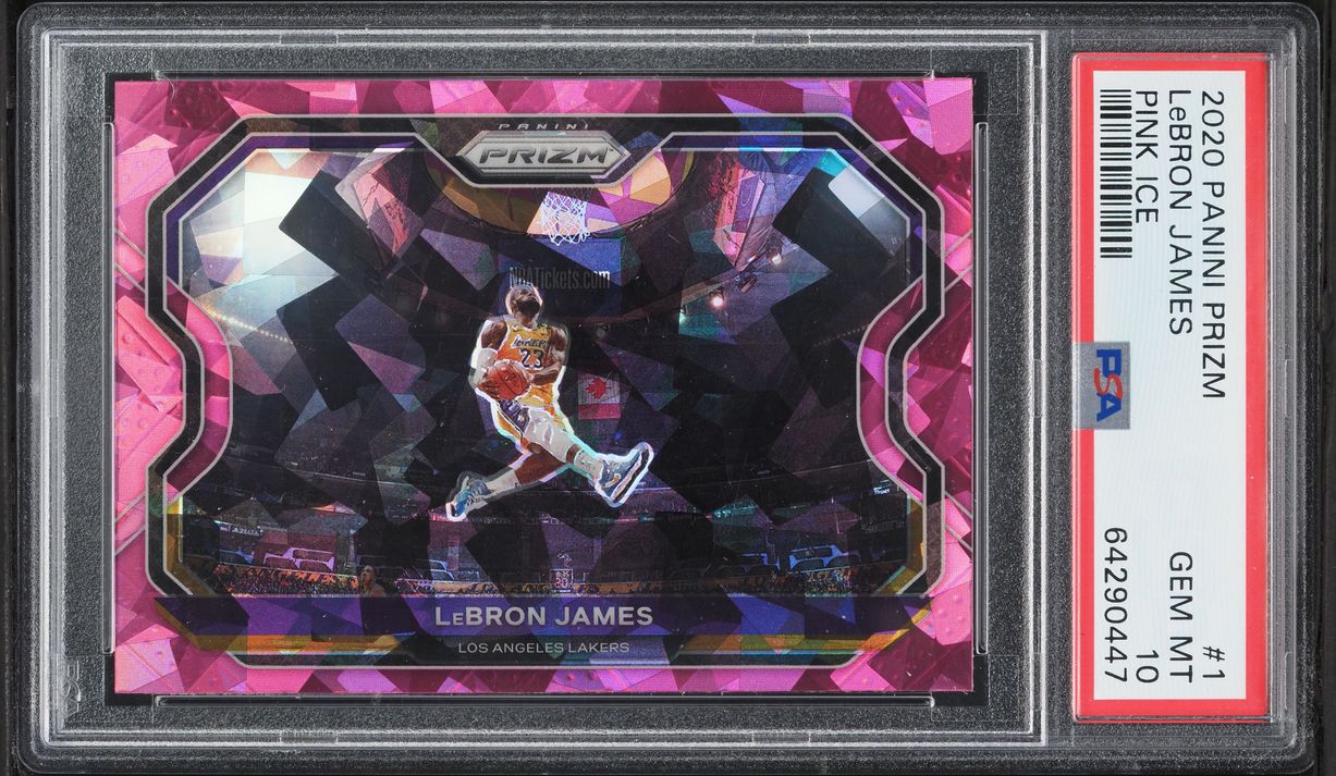 2020 Panini Prizm Pink Ice LeBron James #1 PSA 10 GEM MINT on