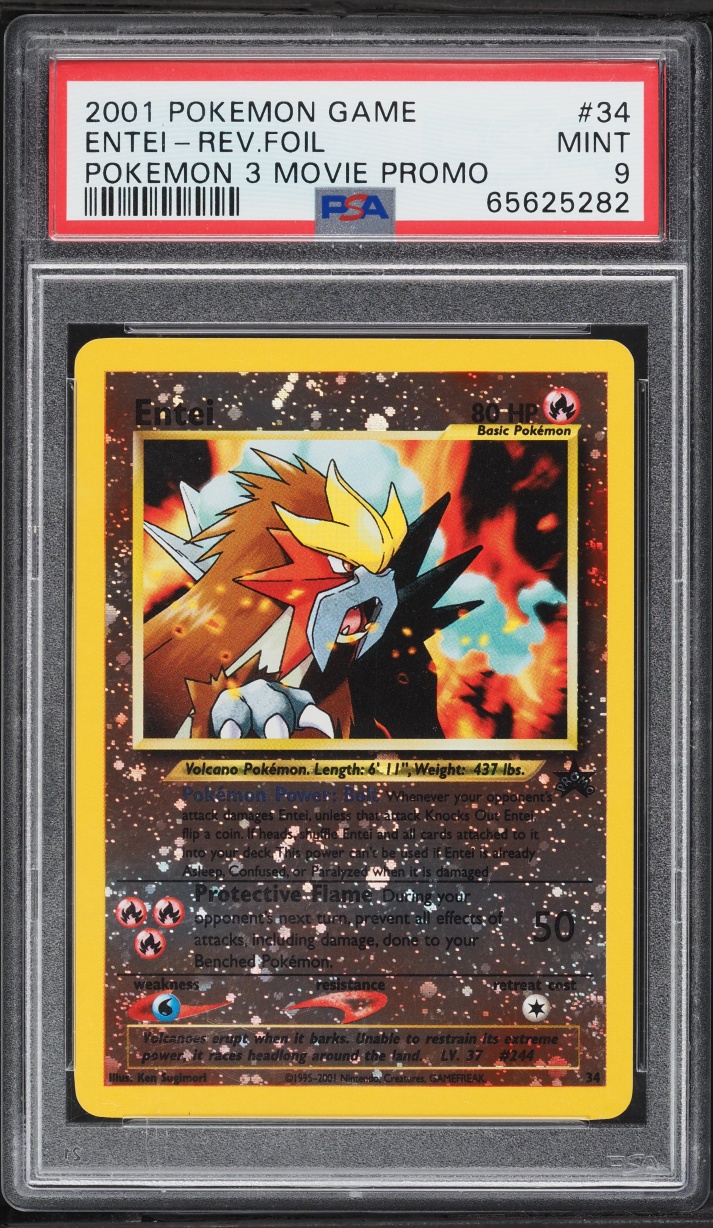 2001 Pokemon Movie 3 Promo Reverse Holo Entei #34 PSA 9 MINT