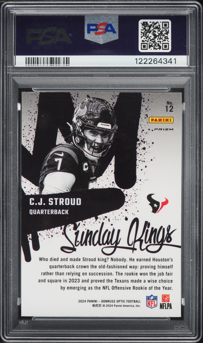2024 Donruss Optic Sunday Kings C.J. Stroud #12 PSA 10 GEM MINT