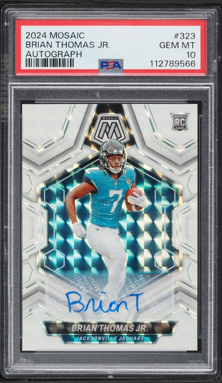 2024 Panini Mosaic Brian Thomas Jr. ROOKIE AUTO #323 PSA 10 GEM MINT