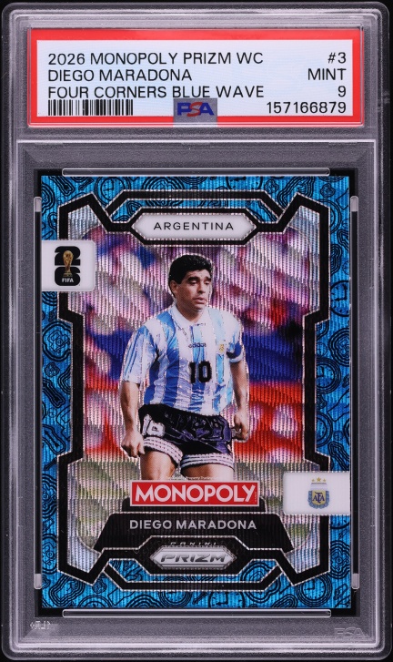 2026 Panini Prizm Monopoly FIFA World Cup Four Corners Blue Wave