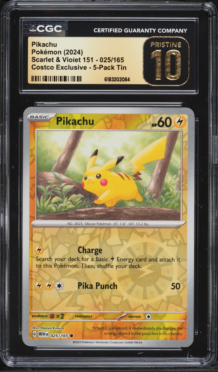 2024 Pokemon Scarlet & Violet 151 Costco Exclusive Pikachu #25 CGC 10 PRISTINE