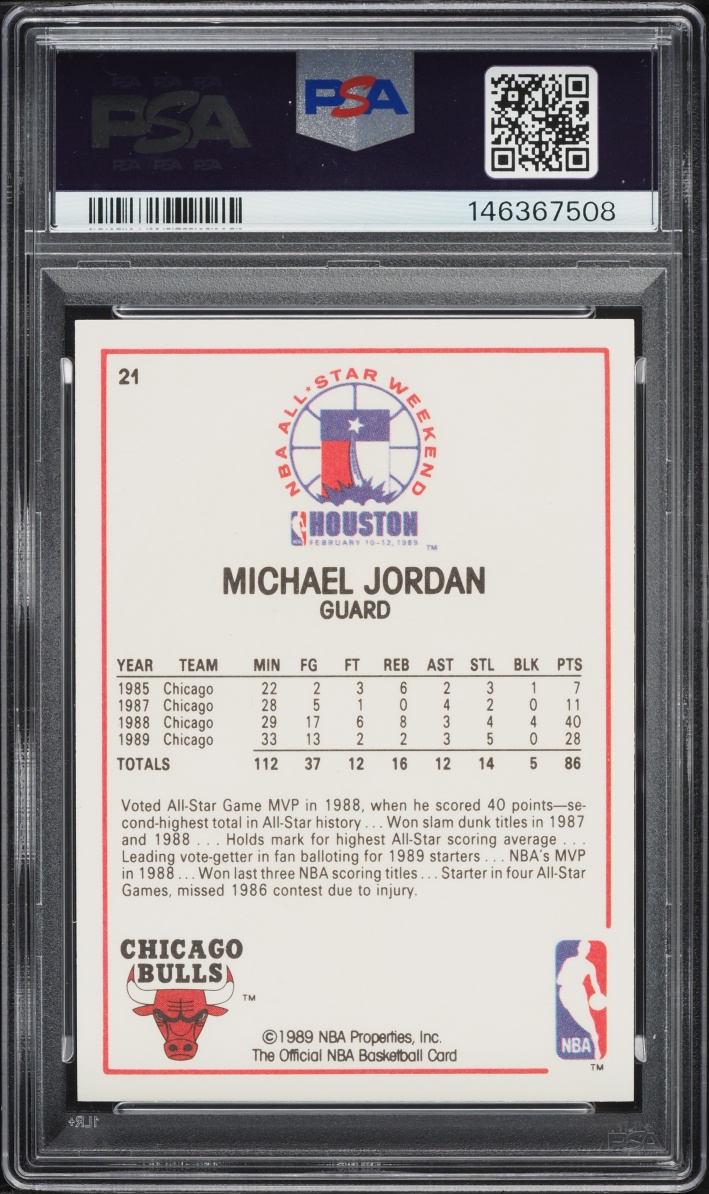1989 Hoops Michael Jordan ALL-STAR #21 PSA 9 MINT